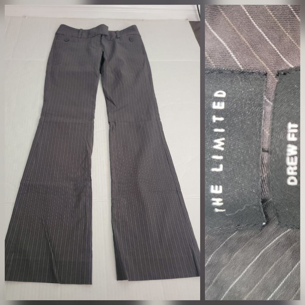 The Limited Trouser Pants Low Rise Pinstripe Flare 2x32 Office Siren Academia - Picture 1 of 9